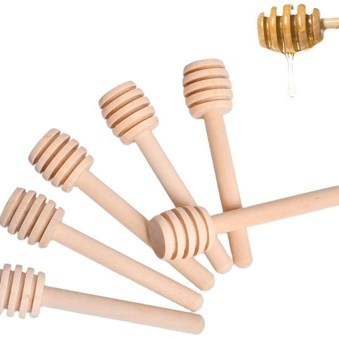 Wooden Honey Stick Honey Stick Stirrer Solid Wood Stirring Stick Honey Coffee Manual Stirring Stick Cross-Border Supply