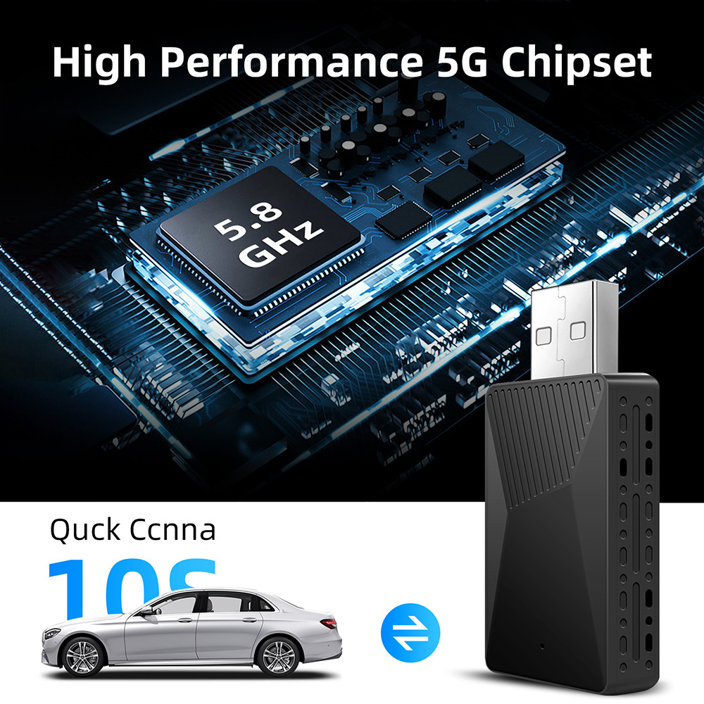 Carplay Wireless Android Automatic Wireless Adapter, Mini 2-in-1 with Car Playback Android Box