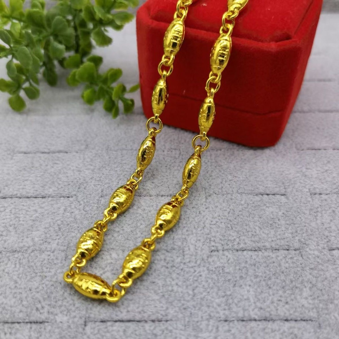 High Imitation Vietnamese Sand Gold Men's Transfer Necklace Gold Olive Necklace Jewelry Gift Jewelry