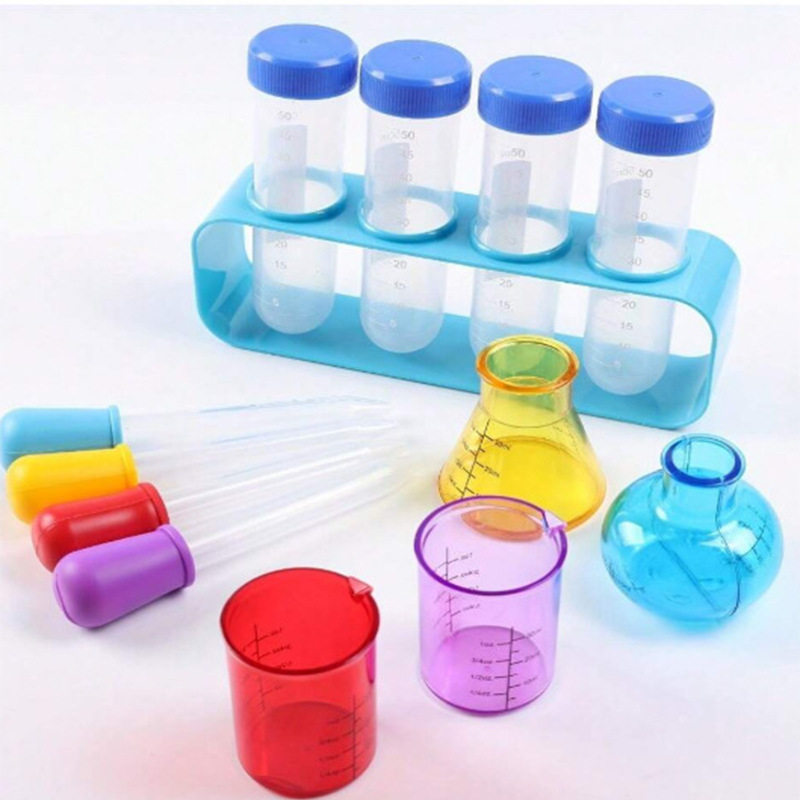 Scientific Experiment Teaching Aids Accessories Test Tube Rack Test Tube Chemistry Experiment Accessories Funnel Tray Measuring Spoon Dropper Measuring Cup