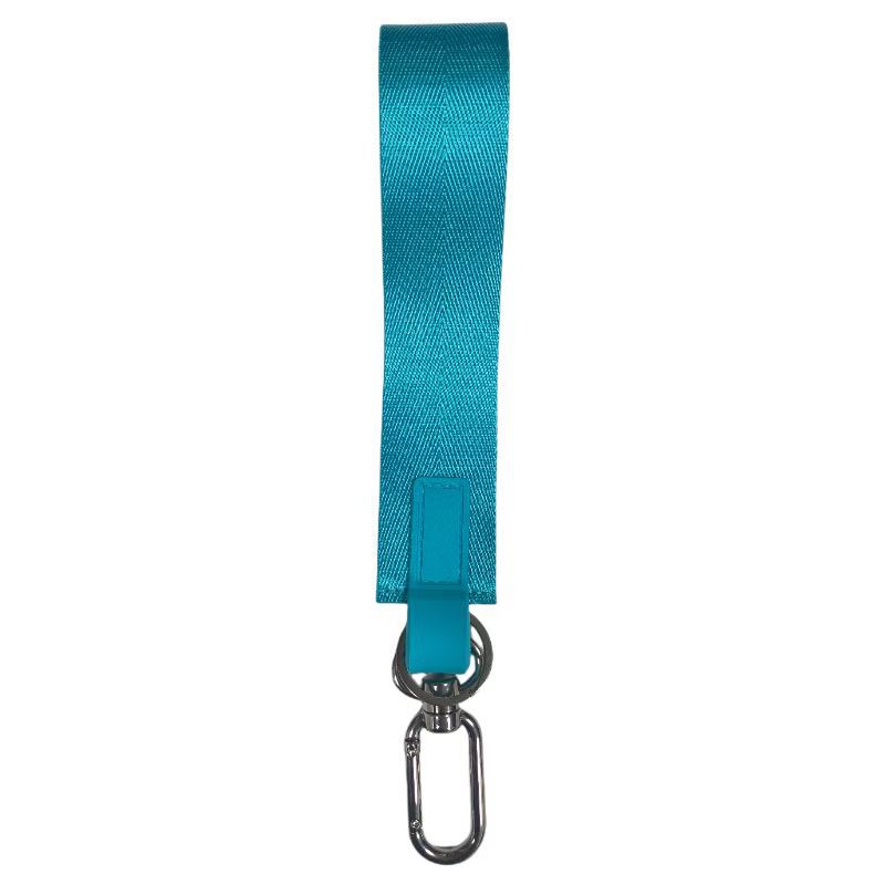 Wholesale Lulu Keychain Multifunctional Nylon Jacquard Pu Leather Key Lanyard Bag Personalized Pendant with Logo