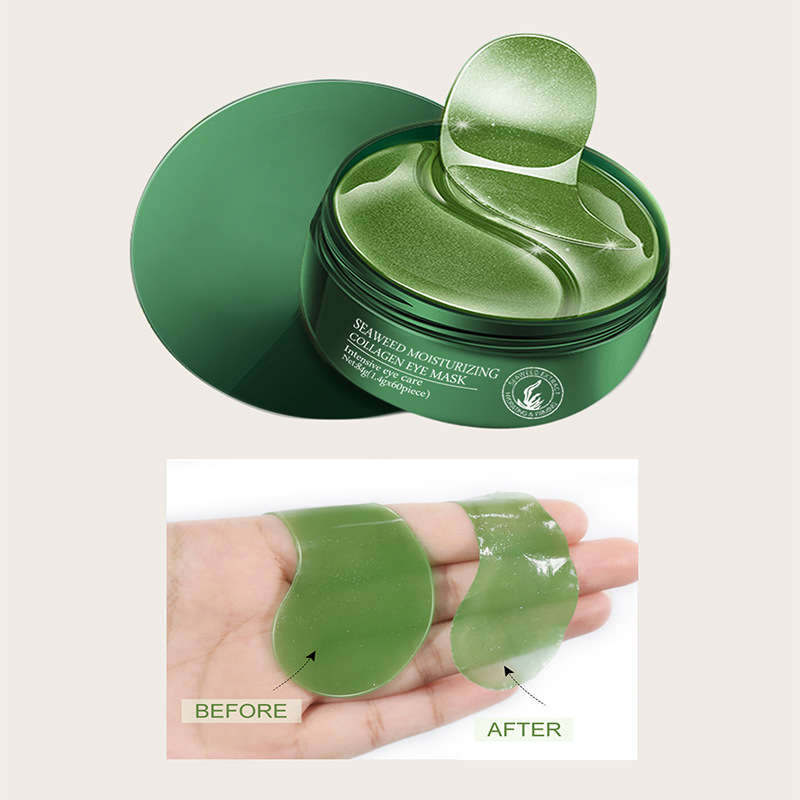 Koec Cross-Border English Version Seaweed Collagen Eye Mask Patch 60Pcs Export Hydrating Moisturizing Snail Eye Patch Fda