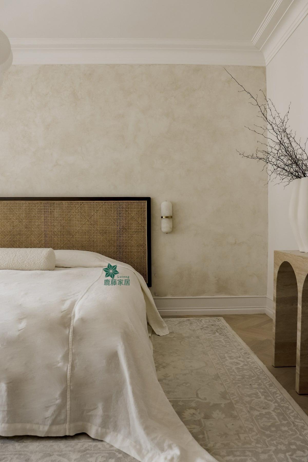 Ротанговая спинка кровати для B&B, скандинавская простая спинка для кровати