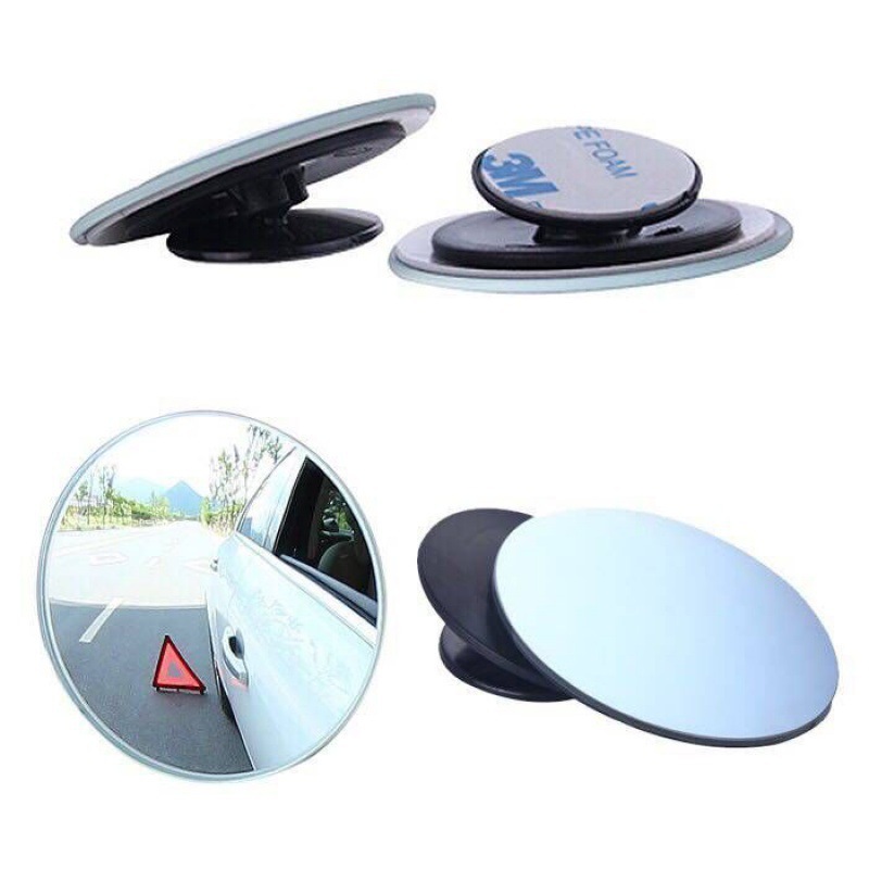 Car small round mirror rearview mirror 360 degrees adjustable wide angle reversing mirror reflector blind spot mirror HD auxiliary mirror