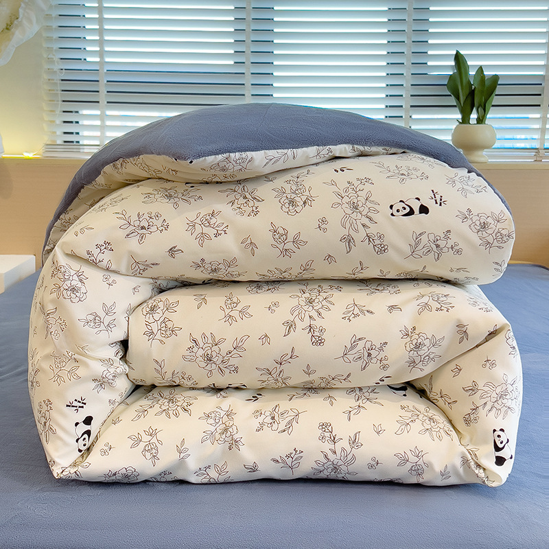 Milk Velvet Quilt Cover Winter Skin-Friendly Thickeneded Single Quilt Cover Student Dormitory Thickeneded Warm Quilt Cover Suitable for Naked Sleeping Quilt Cover