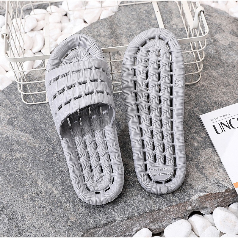Cross-Border Temu Dropshipping Couple's Water-Draining Slippers Indoor Non-Slip Home Bathroom Slippers Soft-Soled Eva Slippers Wholesale