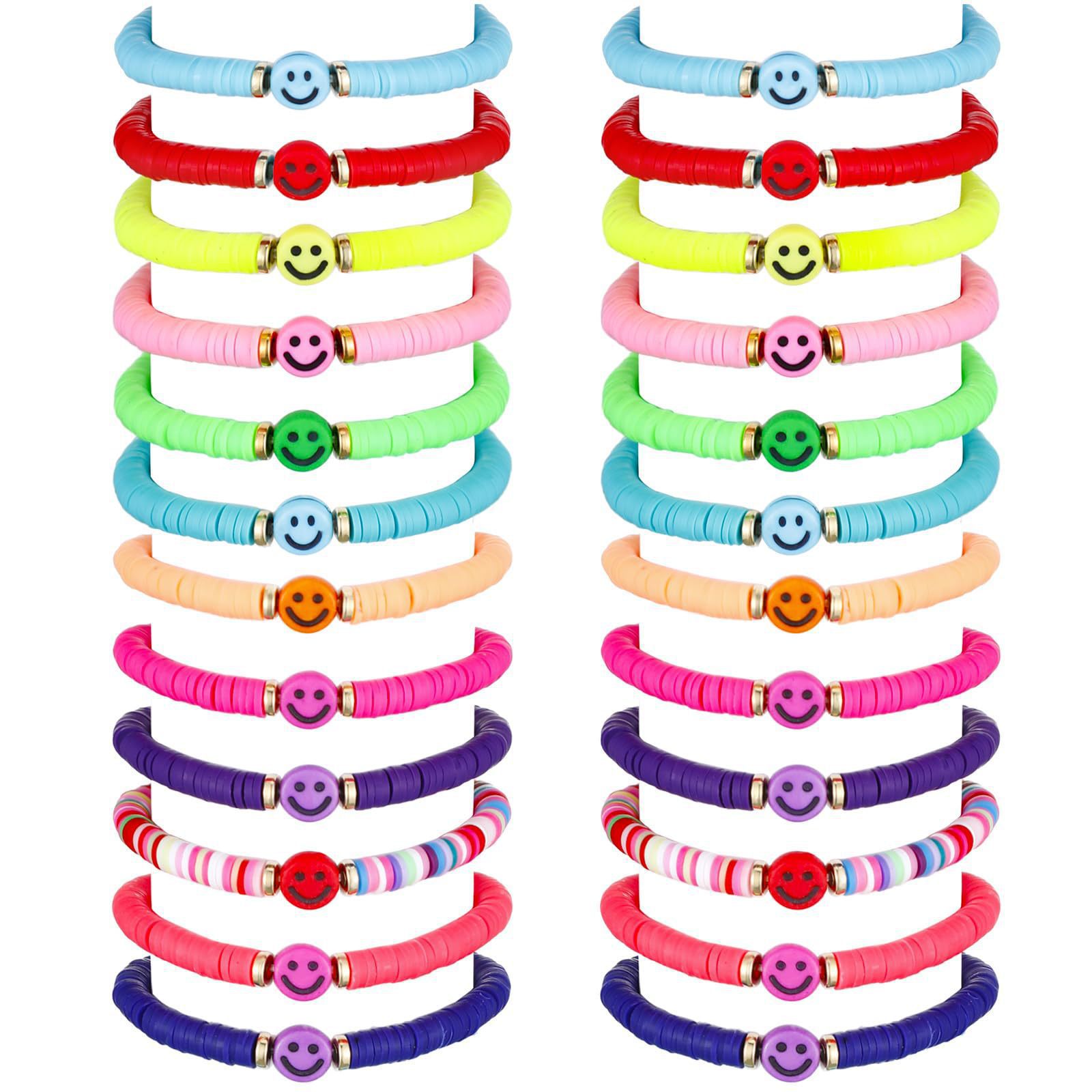 Amazon's Best-Selling Rainbow-Colored Peach Heart Soft Clay Bracelet, Fashionable, Simple, Everyday, Versatile, Fresh Peach Heart Bracelet