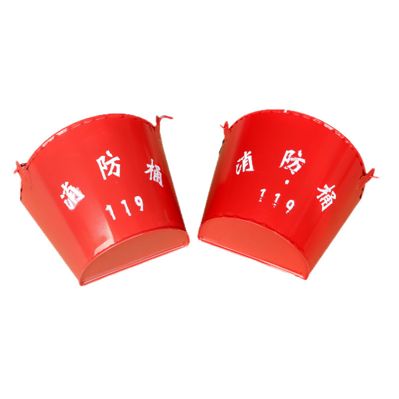 Firefighting Half-Round Bucket, Yellow Sand Bucket, Painted Iron Bucket, Firefighting Equipment, Stainless Steel Fire Bucket