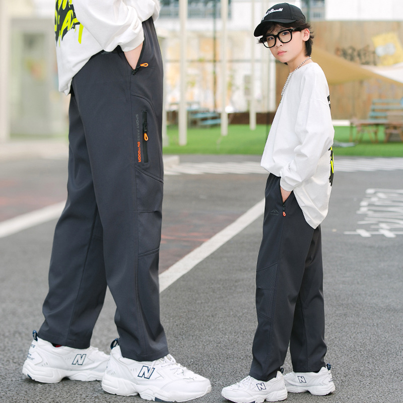 Брюки из мягкой оболочки для мальчиков, детские спортивные брюки для активного отдыха, осенние и зимние флисовые брюки, свободные брюки для молодежных походов