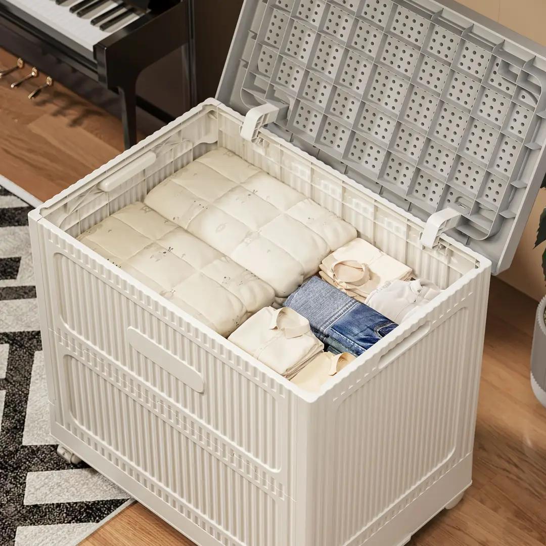 Foldable Flip-Top Cabinet, Household Storage Box, Living Room Storage Box, Bedroom Bedside Table, Giant Storage Box