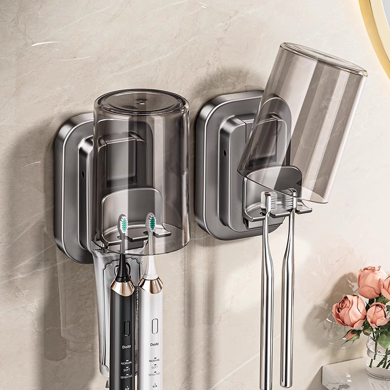 Держатель для зубных щеток с присоской, настенный для ванной и электрической зубной пасты