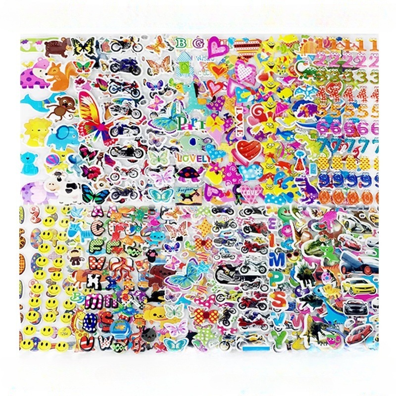 Детские наклейки, мультяшные 3D пузырьковые наклейки, наградные наклейки для детского сада