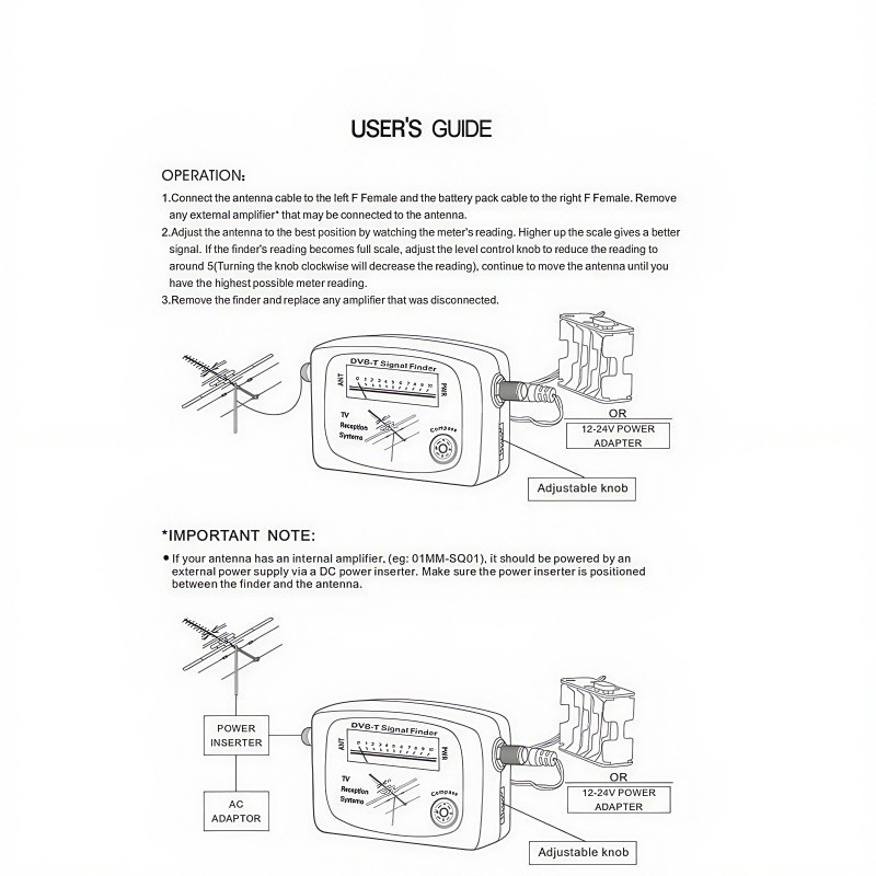 Direct Selling Dvb-T/T2 Finder Bt-01 with Compass Ground Wave Signal Meter Detector