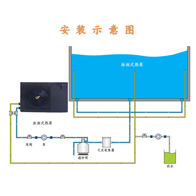 Factory Direct Sales Household 220V Mini Swimming Pool Heater Pool Air Source Water Heater Heat Pump