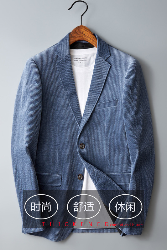 2025 New Autum Youth Business Autum Casual Suit Retro Pure Cotton Men's Slim Corduroy Suit