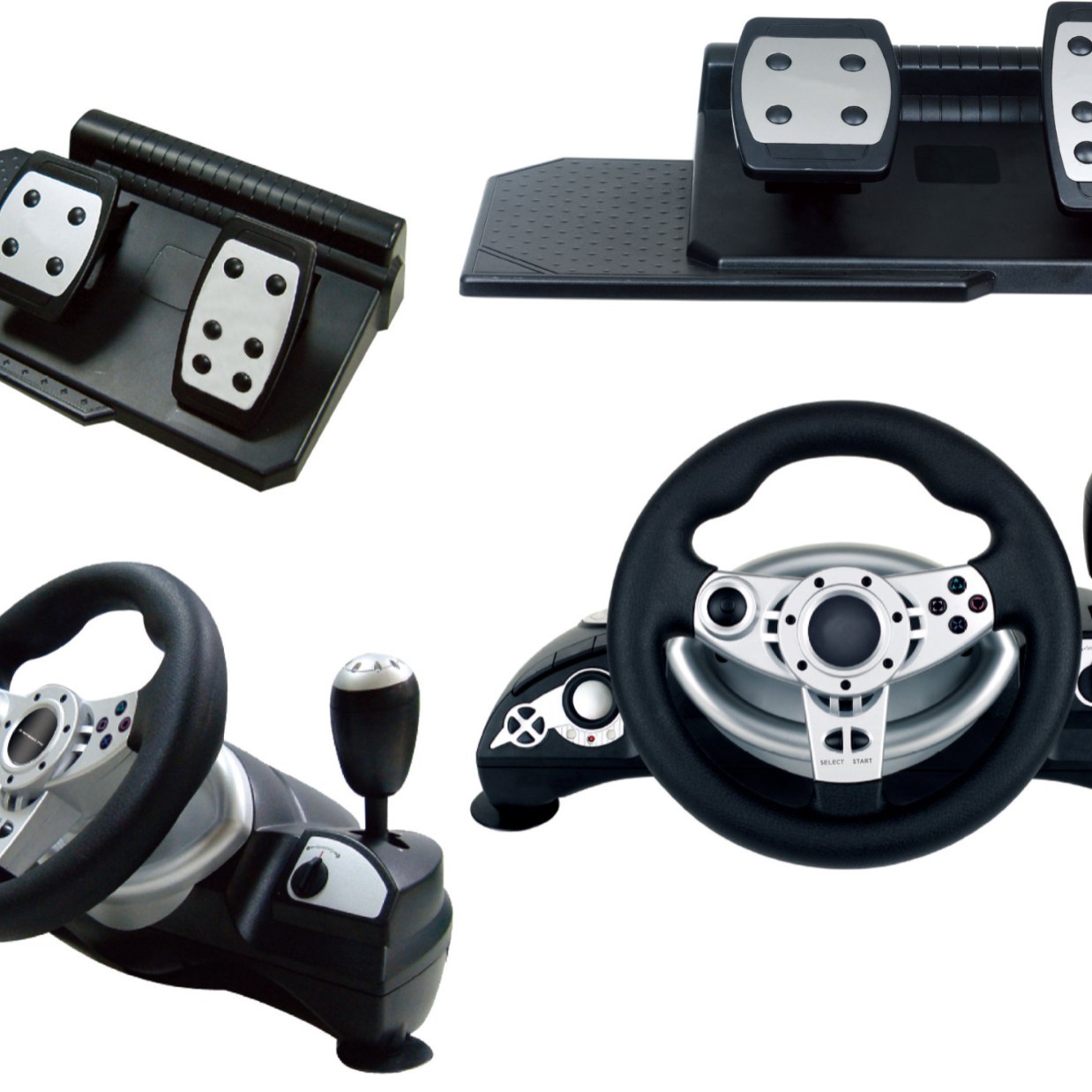 Рулевое колесо для PS3/PS2/PC D-INPUT/X-INPUT совместимое с компьютером STEAM с функцией вибрации