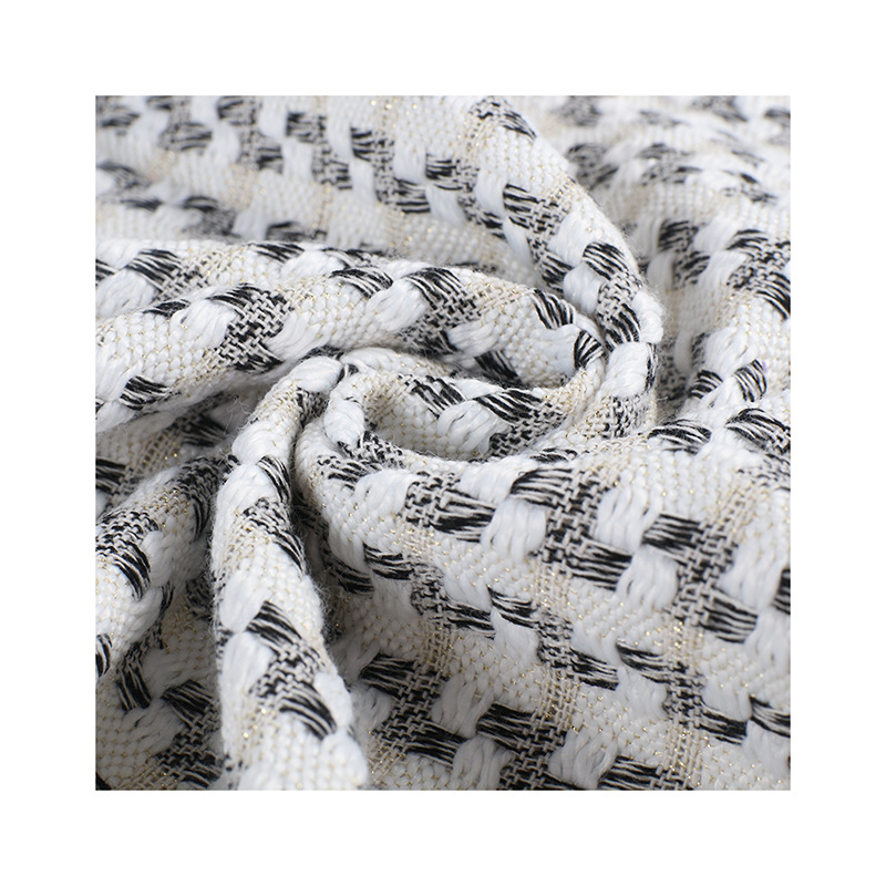 Chanel Style Tweed Tweed Coat Fabric Woolen Wool Semi-worsted Vest Coat Fashion Woolen Cloth