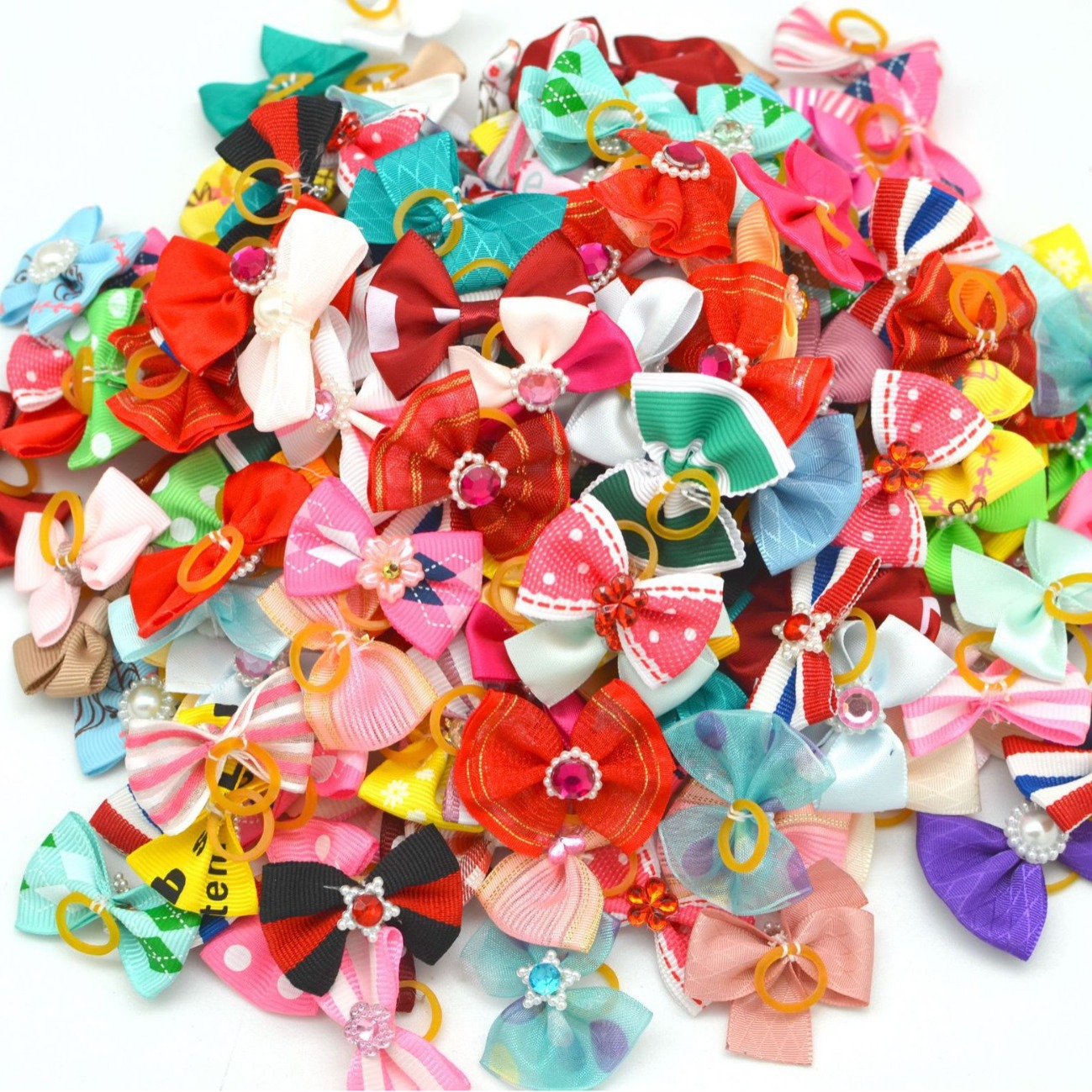 Заграничная заколка для волос с резинкой для домашних животных Marzis для йоркширов, боковая заколка для волос, головной убор для домашних животных