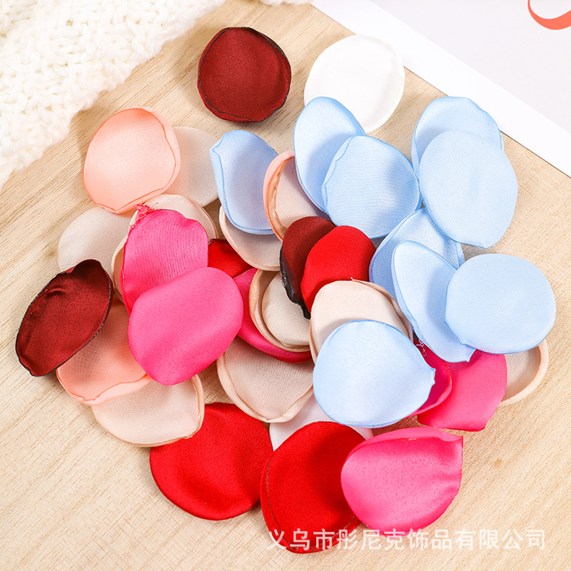Cross-Border Hot Selling Roasted Burnt Edge Fabric Simulated Rose Fake Petals Wedding Room Decoration Materials Accessories Wedding Supplies