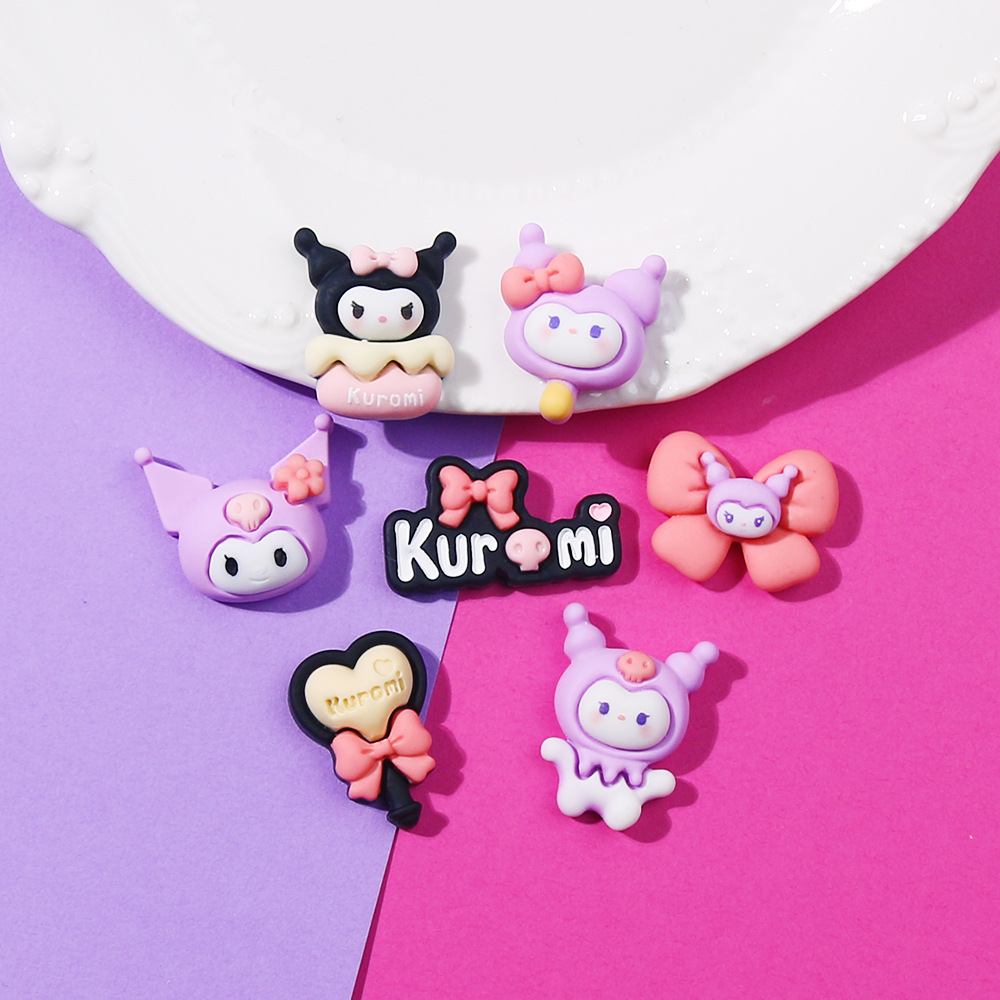 Purple series cartoon diy material package cream glue mobile phone shell resin hairpin jewelry accessories handmade