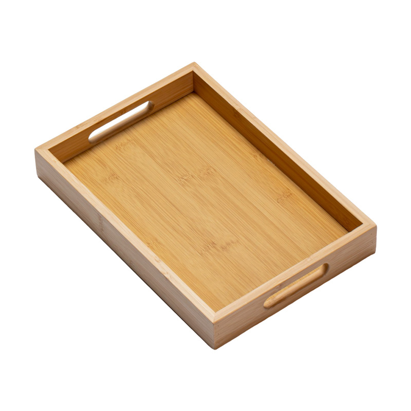 2025 New Bamboo Light Luxury Natural Color Handle Multifunctional Tea Tray Home Afternoon Tea Coffee Dessert Display Tray