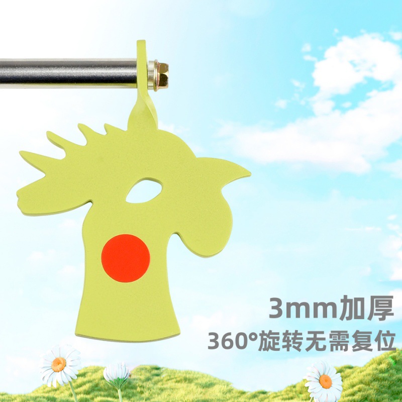 Цель для стрельбы из сплава в виде головы курицы, вставляемая в дерево, портативная и прочная, висячая, толстая цель, 360° вращающаяся металлическая мишень