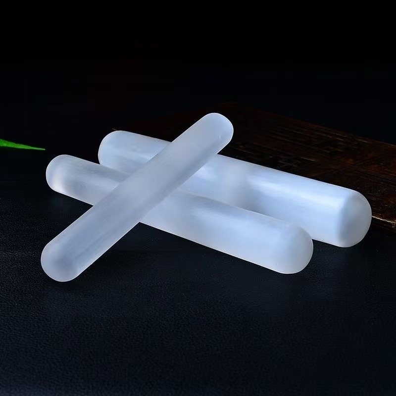Natural Moroccan Translucent Gypsum Column Translucent Gypsum Stick Gypsum Column Bracelet Display Stand Bracelet Necklace Storage Bracket