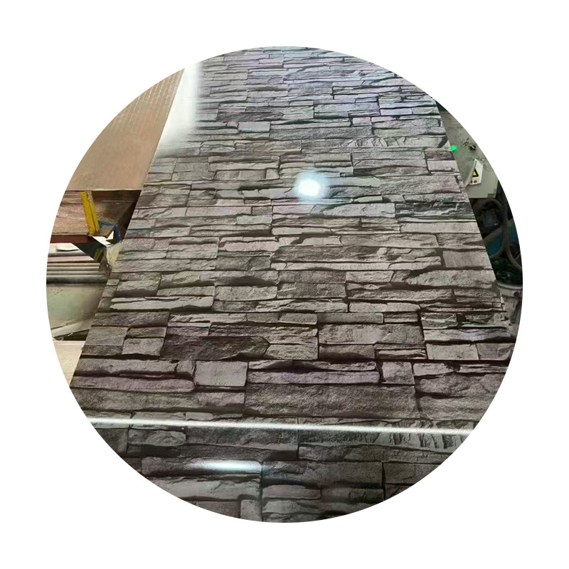 Colored Steel Tile Printed Gray Brick Retro Colored Steel Plate Flat Galvanized Plate Enclosure Roof Tile Canopy Plate Embossed Plate