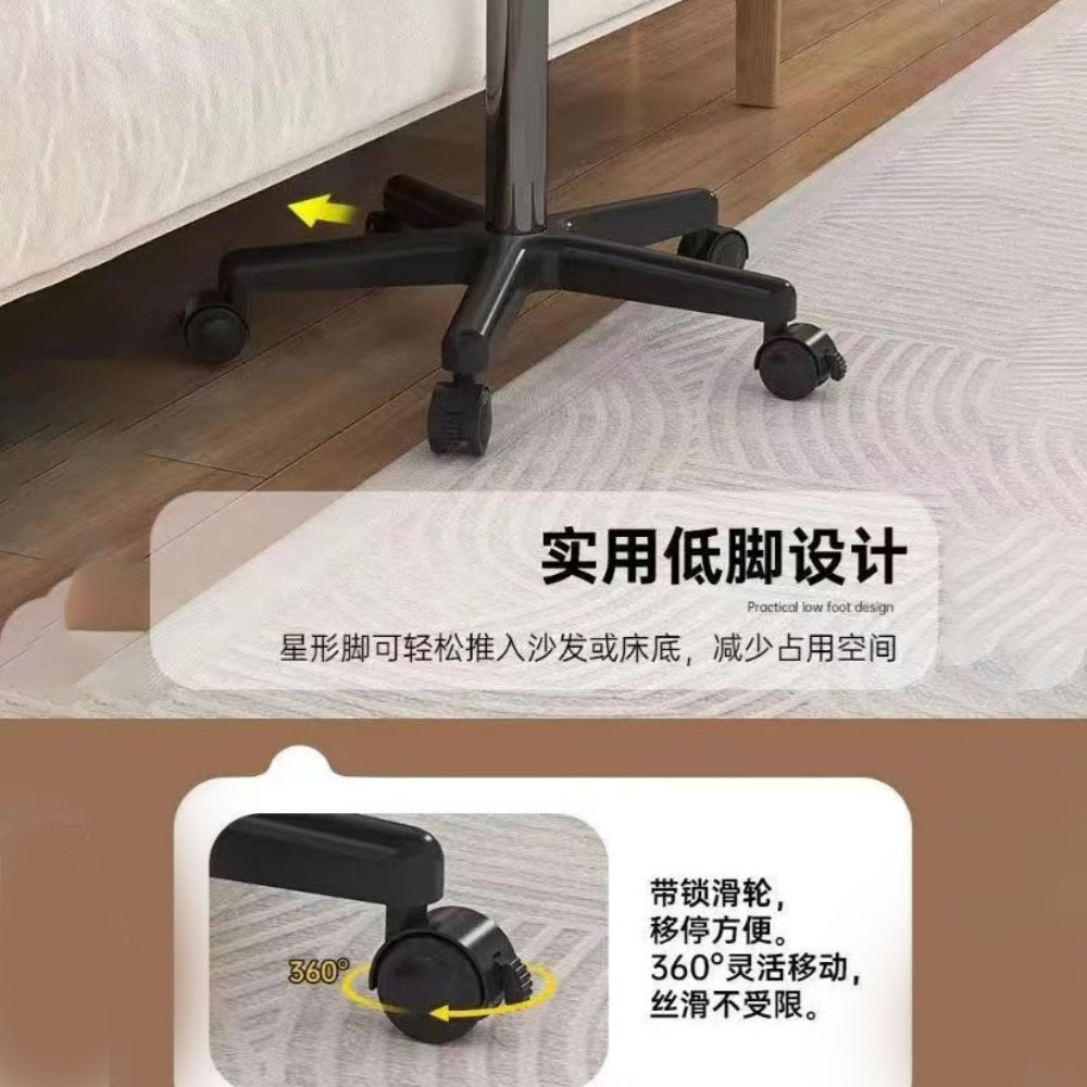 Mobile Lifting Table with Wheels, Small Bedside Standing Laptop Live Streaming Workbench Desk