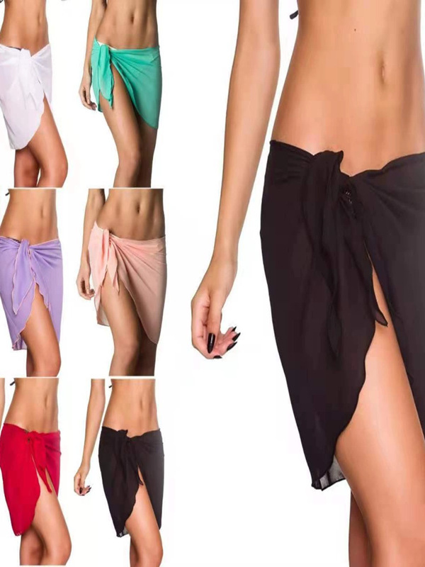 2025 Summer Explosions Cross-border Amazon Explosions Bikini Blouse European and American Swimwear Blouse Beach Wrap Skirt Snow