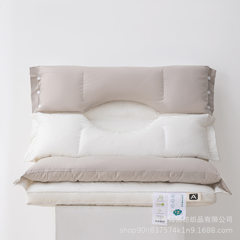 Cotton Neck Protection Beauty Pillow Traction Pillow No Pressure on Face No Pressure on Ear Cotton Pillow Single Pillow Core Home Lunch Rest Pillow