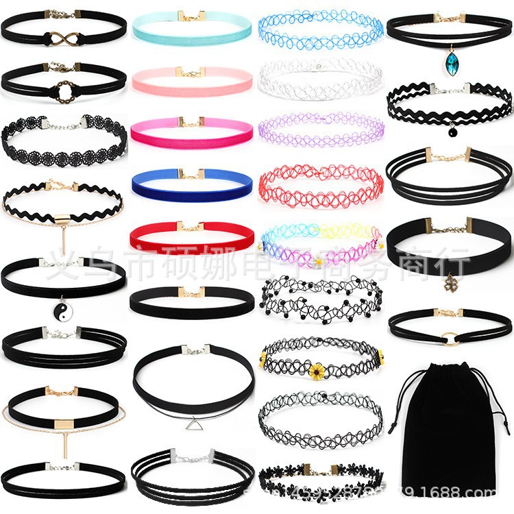 Factory wholesale direct lace collar female clavicle chain neck chain punk Loli necklace fishing line necklace clavicle chain female