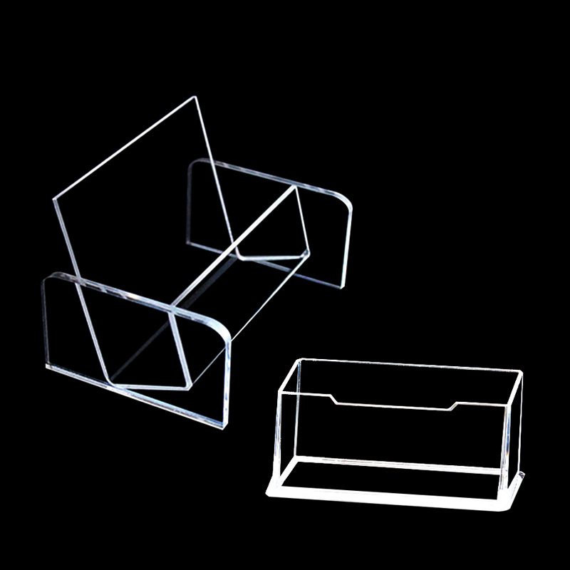 Customized Desktop Transparent Plastic Business Card Box, Business Card Storage Box, Single-Frame Acrylic Business Card Holder with Logo Printed on It