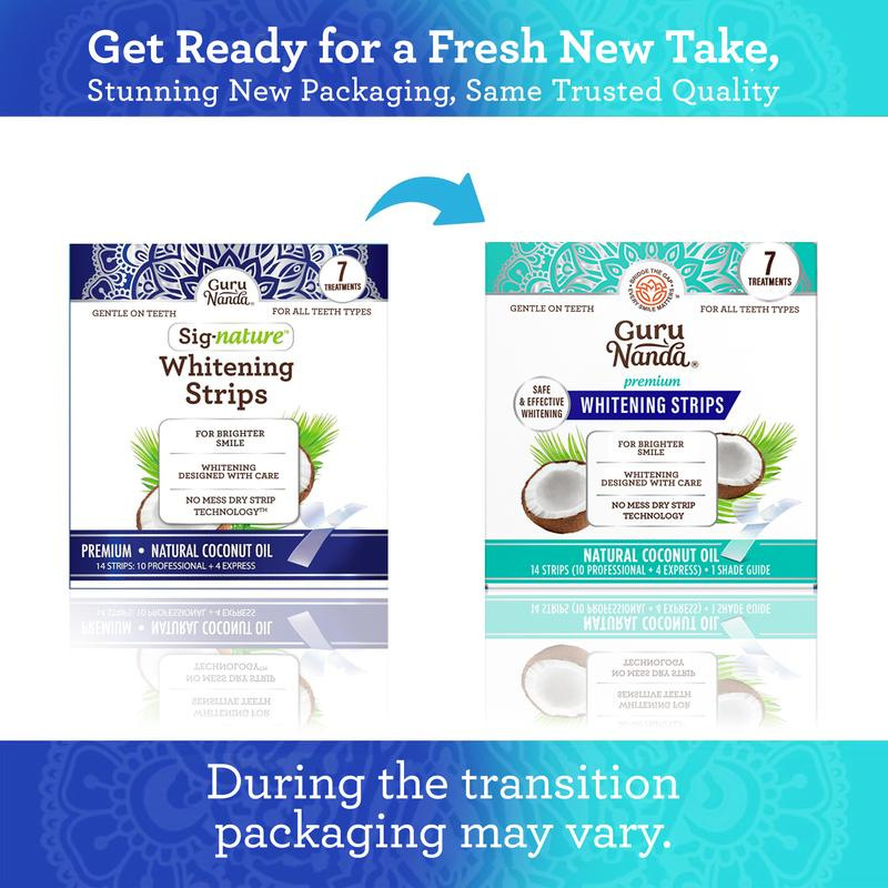 Teeth Whitening Strips Tk Amazon Cross-Border Bestseller Gurunanda Coconut Oil Whitening Strips Mint Flavor Genuine Product
