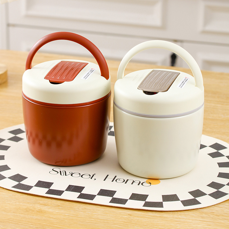 304 Stainless Steel Insulated Lunch Box Office Worker Lunch Box Portable Extra Long Insulated 12-Hour Insulated Bucket with Soup Bowl