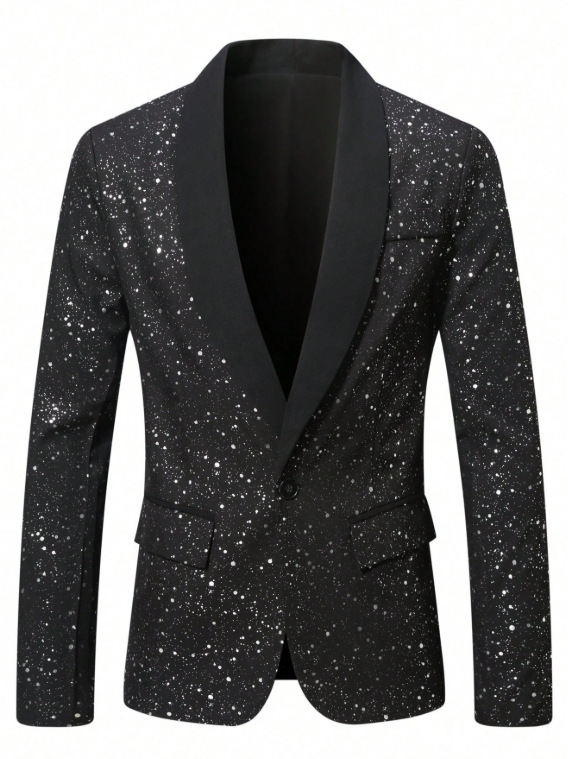 2025 Export European and American Cross-Border Men's Suit Jacket Fashion Casual Shiny Banquet Wedding Party Dress Top
