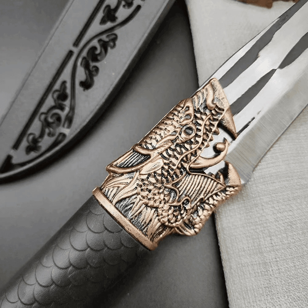 Internet Celebrity Dragon Scale Knife Forged Butcher Knife Special Boning Knife for Killing Pigs and Sheep Household Dividing Knife Kitchen Slicing