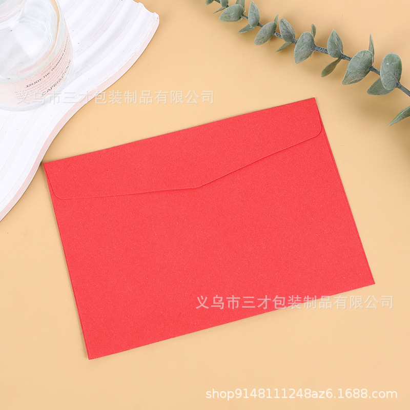 In stock solid color European-style colored double-adhesive paper Western-style square envelope Kraft paper red gift seal cross-border Amazon