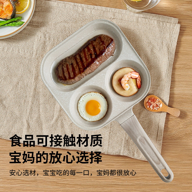 XY113 Household Egg Hamburger Pan Non-stick Pan Pancake Pan Four-hole Frying Pan Breakfast Pan Egg Burger Pan Frying Egg Artifact