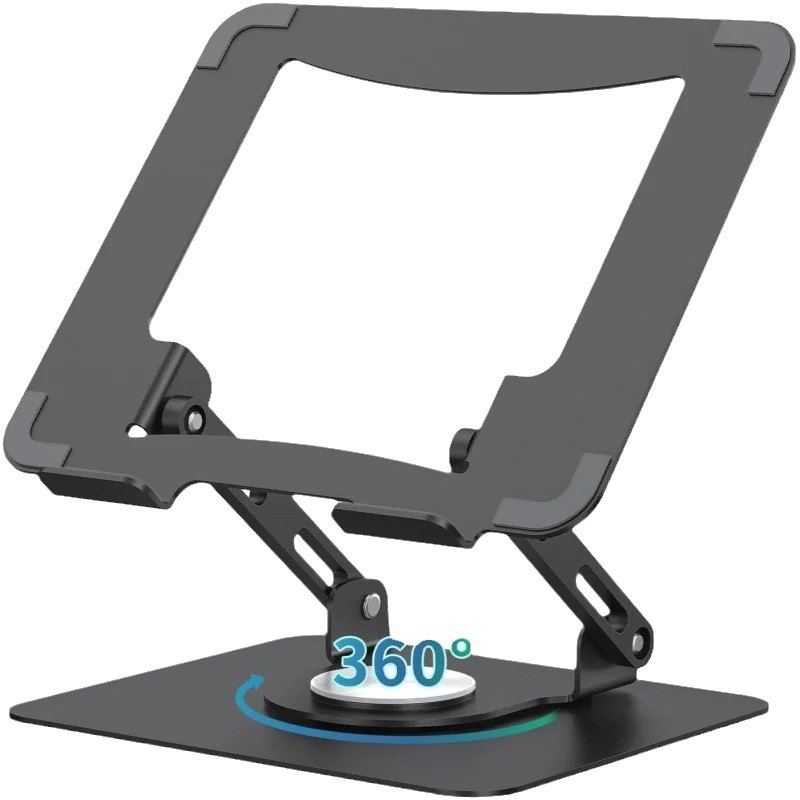 Folding Laptop Stand Tablet Desktop Lifting Heightening Cooling 360 Degree Rotating Metal Bracket