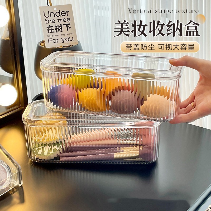 Cosmetic Storage Box Acrylic Plastic Transparent Pen Holder Makeup Brush Storage Bucket Student Stationery Nail Art Storage Box
