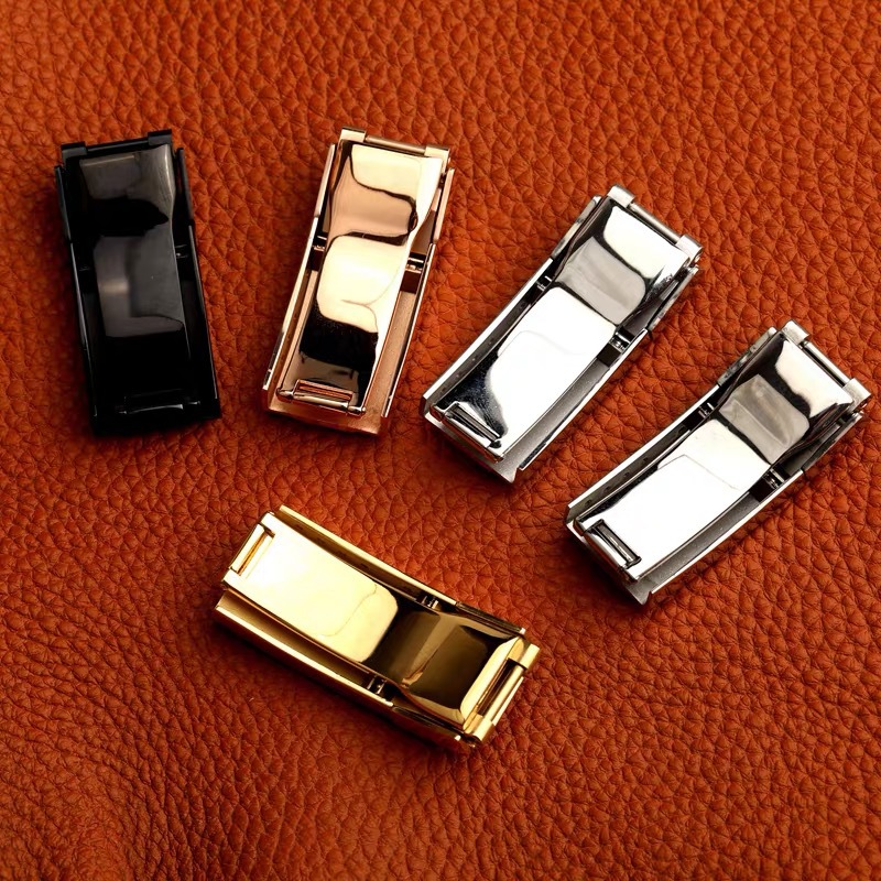 Replacement Black Submariner Stainless Steel Watch Buckle Yacht Watch Buckle Daytona Silicone Strap Buckle Folding Buckle