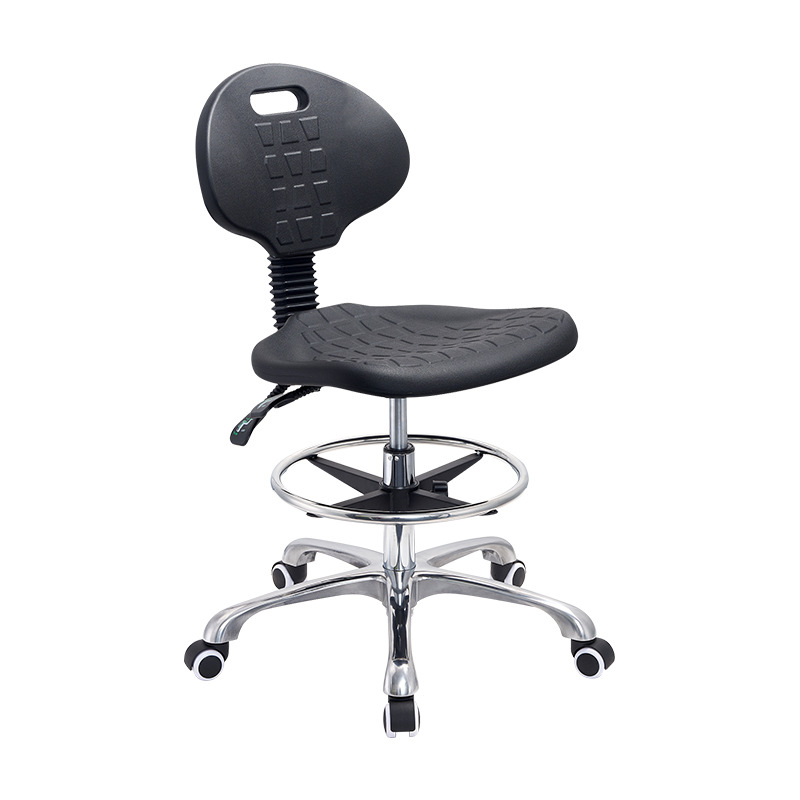 Laboratory Back Chair with Caster PU Foam Antistatic Industrial Chair Office Chair Lifting Office Laboratory Chair