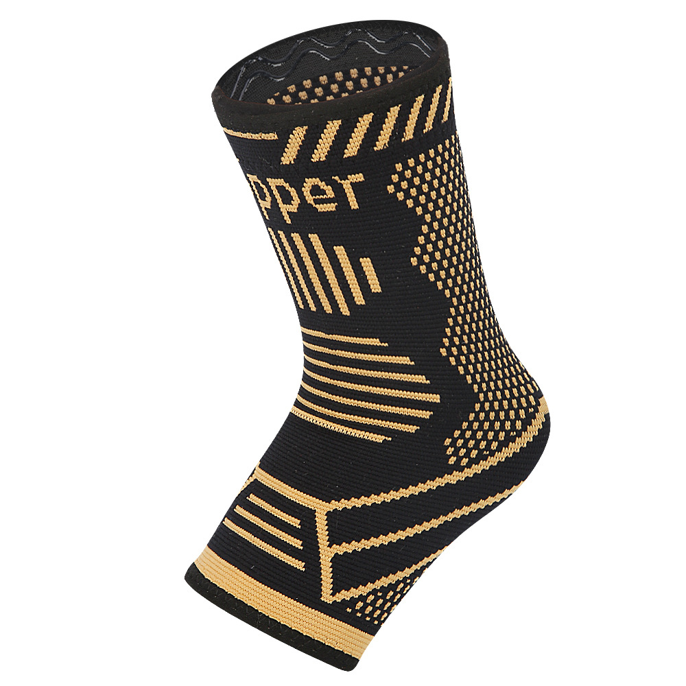 Поддержка лодыжки с медными ионами для баскетбола, бега, альпинизма, эластичный вязаный дышащий бандаж из медного волокна