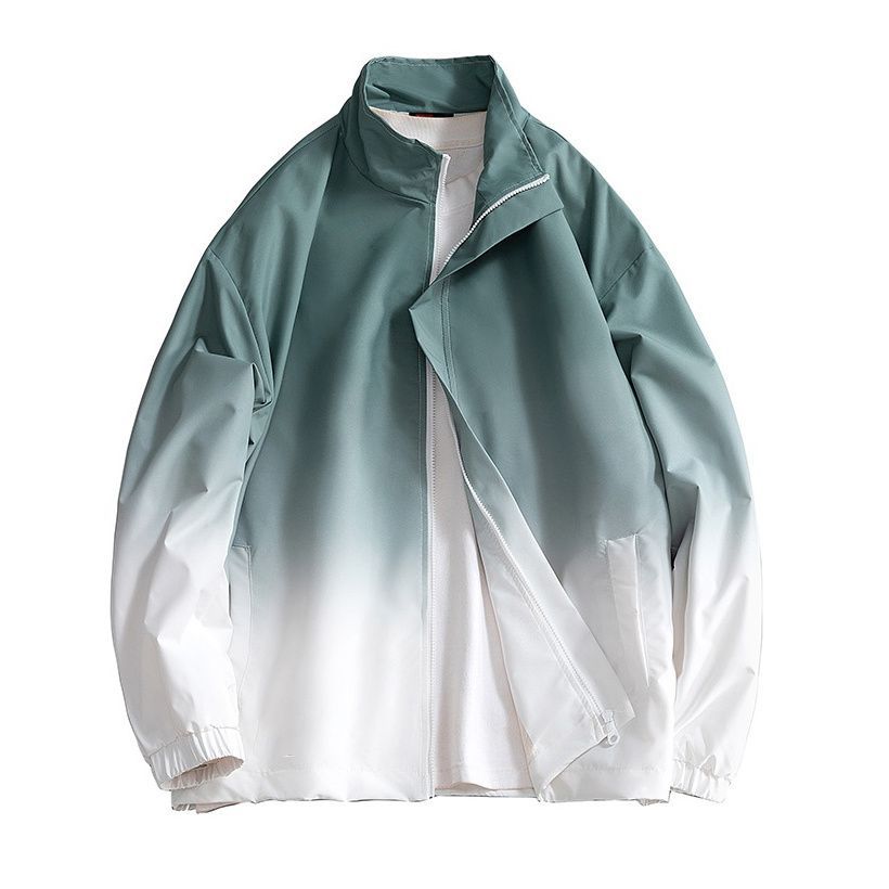 Spring and Autumn Waterproof Craft Jacket Men's Versatile New Gradient Coat Trendy Loose Casual Trendy Jacket Top