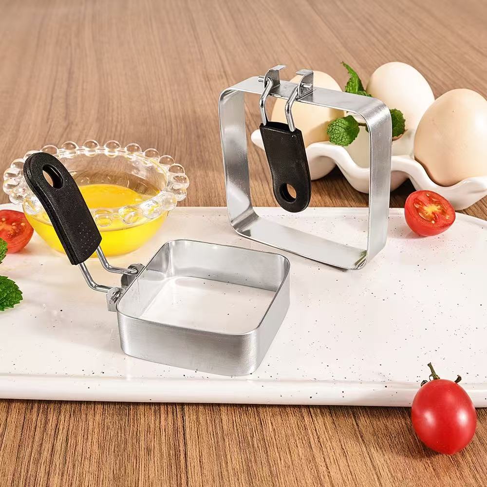 Stainless Steel 304 Thickeneded Fried Egg Artifact, Fan-Shaped Foldableing Omelette Mold, Fried Meat Patties, Egg Rice Balls, Ready for Sale