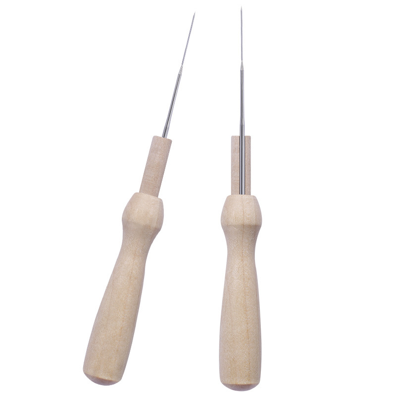 Factory direct handmade DIY wool felt tool material wood poking tool poking needle solid wood handle