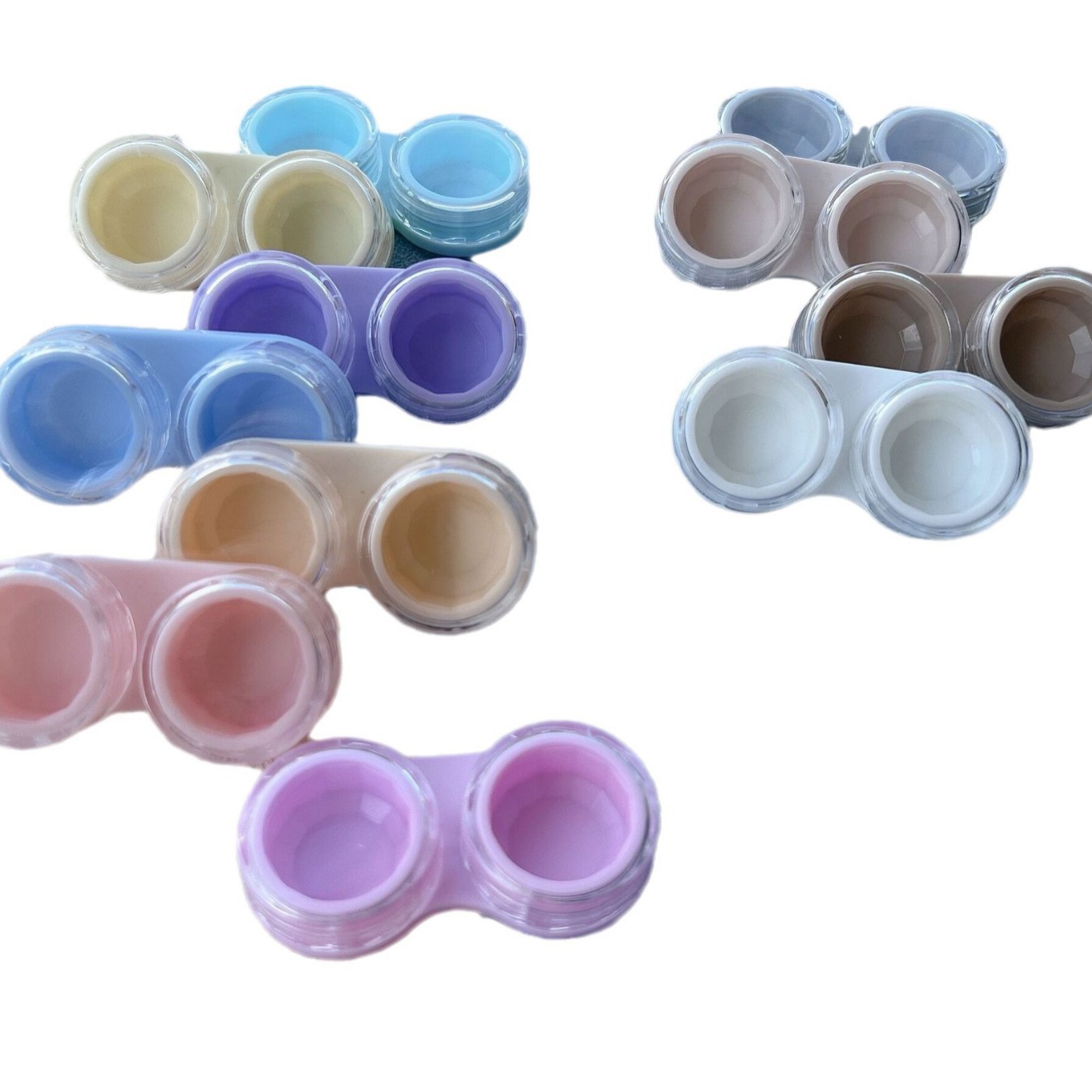 Contact Lens Case, Portable, Simple and Transparent Double Box, Candy Color, Diy, High-End Travel
