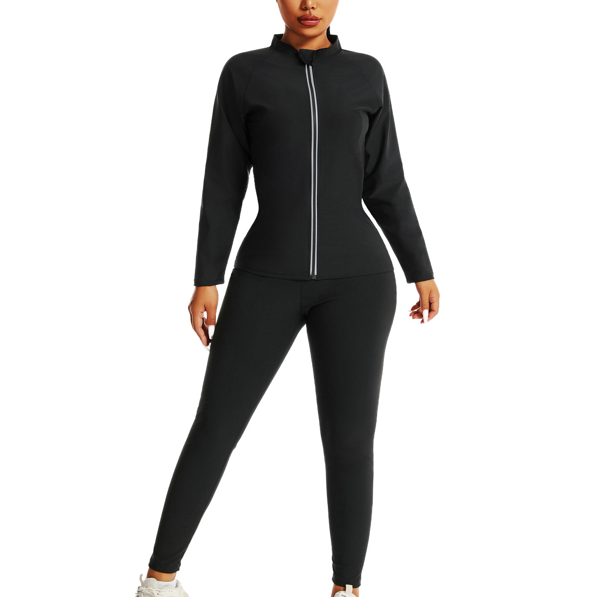 Cross-Border European and American Women's Sauna Clothing, Abdominal Control Yoga Sweat Clothing, Large Size Waist Shaping Sports Fitness Corset Body Shaping Clothing Set