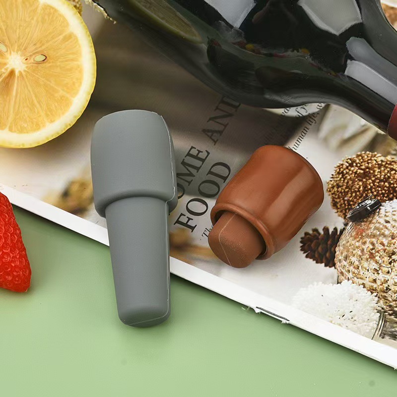 Wine Stopper Soft Silicone Red Wine Stopper Champagne Stopper Double Seal Anti-Falling Red Wine Sealing Bottle Stopper Hot-Selling Leak-Proof Seal
